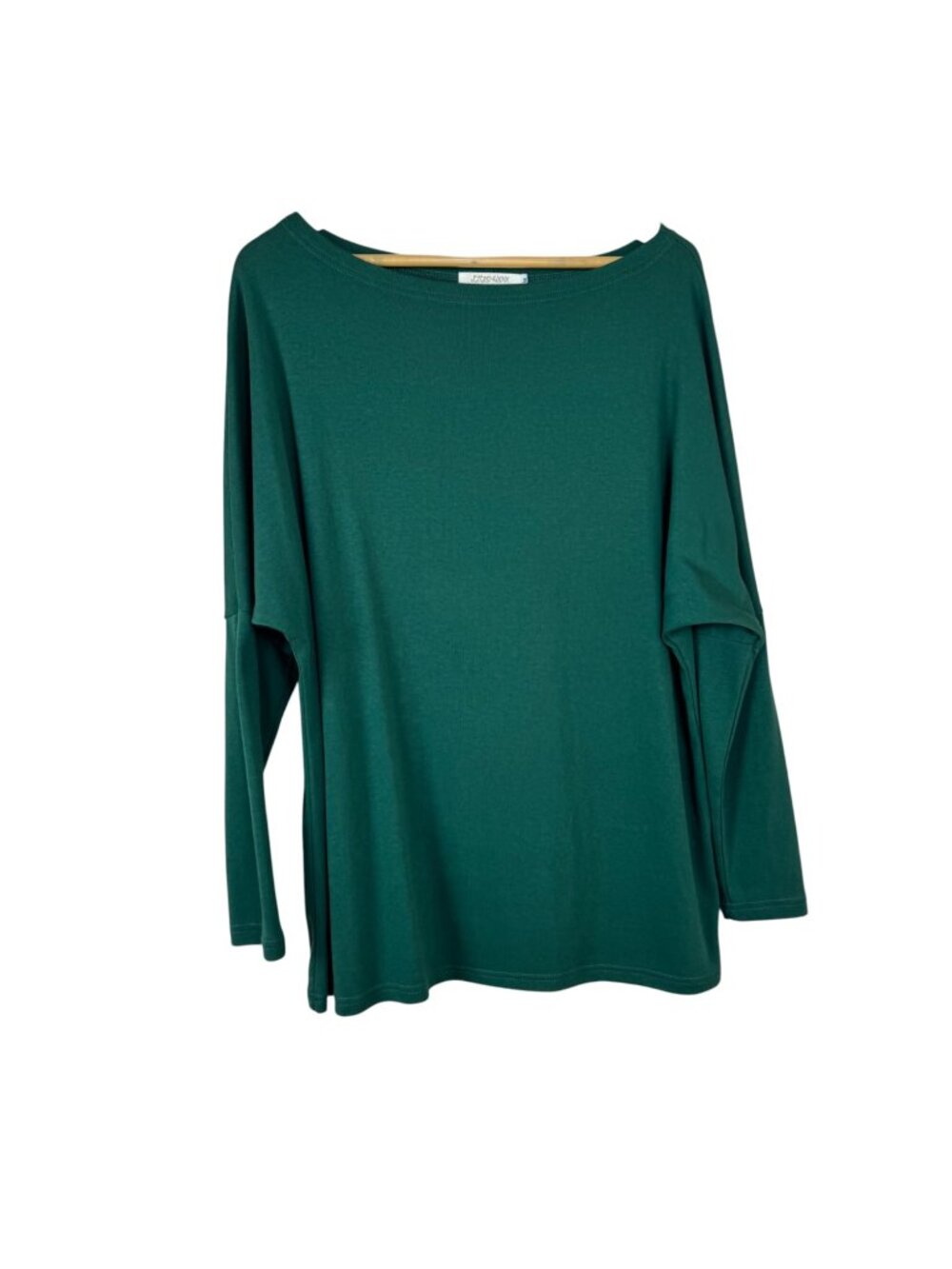 LiyoHon Emerald Green Long Sleeve T Shirt Women's Med Dolman Sleeve Casual Cozy